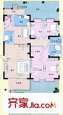 錦城花園戶型圖戶型圖 4室2廳3衛(wèi)1廚