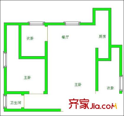 齊盛藝境 3室 戶型圖