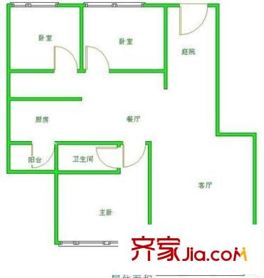 金府路6號(hào)院 3室 戶型圖