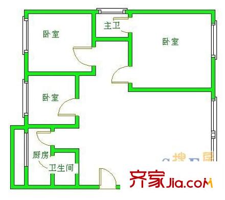 航空花園戶型圖戶型圖 3室2廳2衛(wèi)1廚