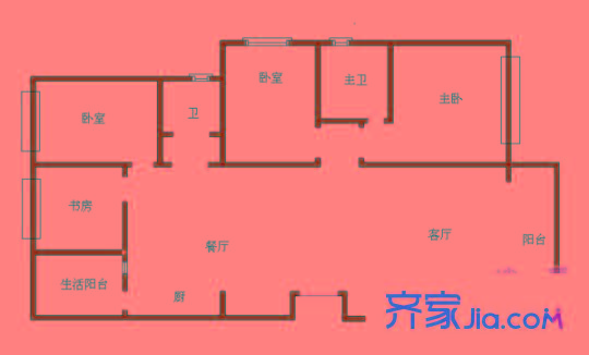 航空花園戶型圖戶型圖 4室2廳2衛(wèi)1廚
