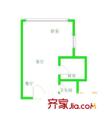 藍(lán)光金楠府戶型圖戶型圖 1室1衛(wèi)1廚