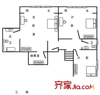 中央花園 8室 戶型圖