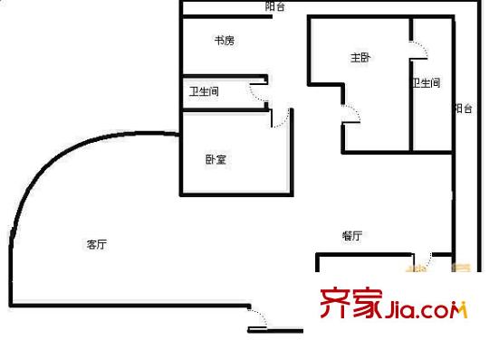 芳草地戶型圖戶型圖 3室2廳2衛(wèi)1廚