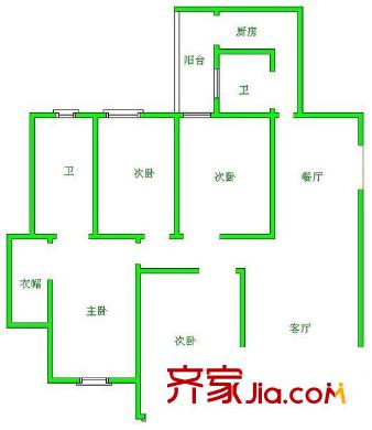 康橋品上戶型圖戶型圖 4室2廳2衛(wèi)1廚