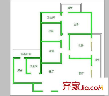 康橋品上戶型圖戶型圖 4室2廳2衛(wèi)1廚