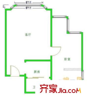 幸福時光戶型圖戶型圖 1室1廳1衛(wèi)1廚