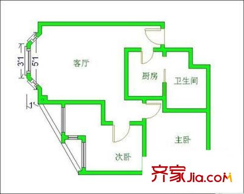 幸福時光戶型圖戶型圖 2室1廳1衛(wèi)1廚