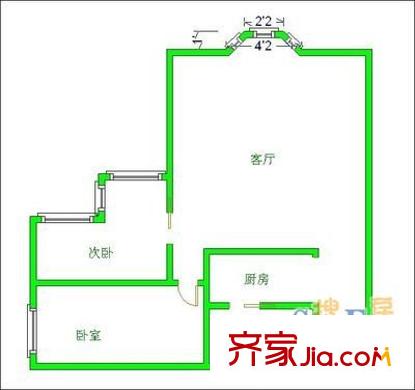 幸福時光戶型圖戶型圖 2室1廳1衛(wèi)1廚