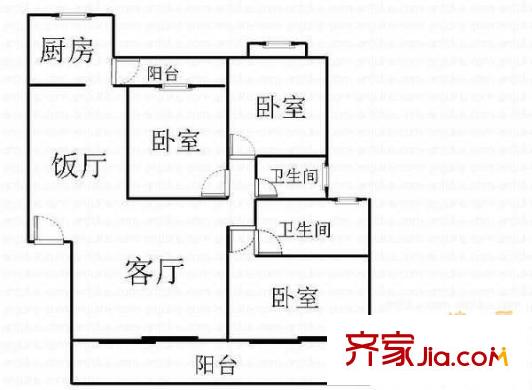 塞納河畔 3室 戶型圖