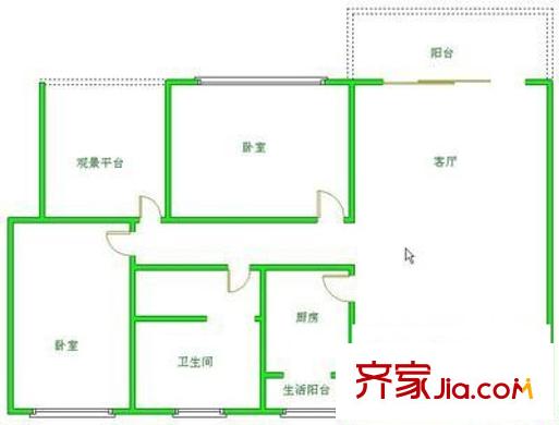 八里陽光 2室 戶型圖