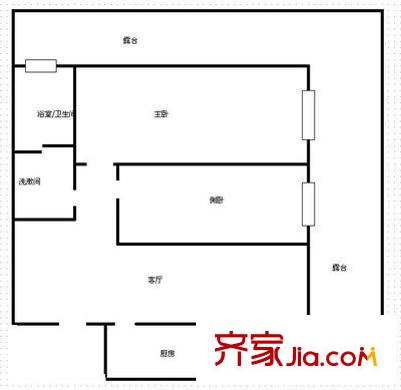 八里陽光 2室 戶型圖