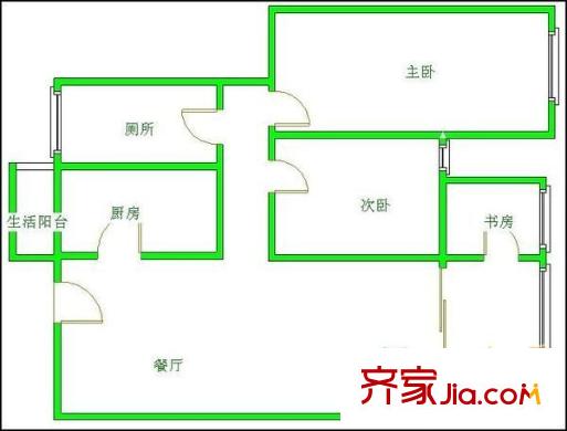 置信玉園清水灣戶型圖戶型圖 3室2廳1衛(wèi)1廚