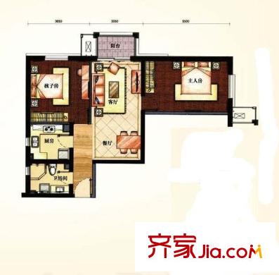 東暉花園戶型圖戶型圖 2室2廳1衛(wèi)1廚