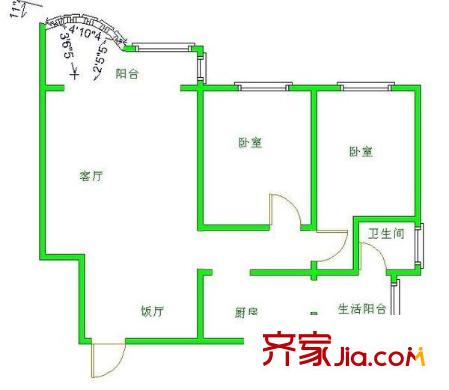 春熙苑戶型圖戶型圖 2室2廳1衛(wèi)1廚