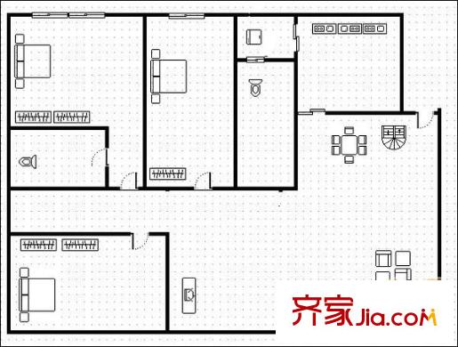 歐城花園 3室 戶型圖