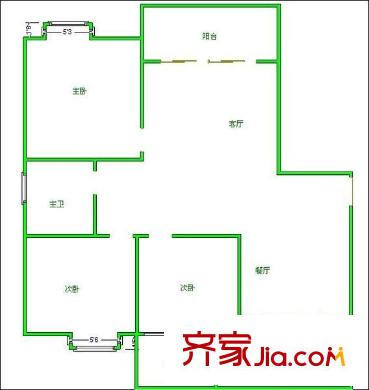 藍(lán)光金楠府戶型圖戶型圖 3室2廳2衛(wèi)1廚