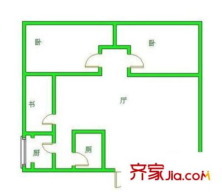 陽光金沙戶型圖戶型圖 3室1廳1衛(wèi)1廚