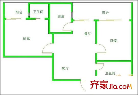 紅南港MITOWN戶型圖戶型圖 2室2廳2衛(wèi)1廚