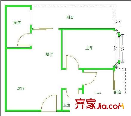 紅南港MITOWN戶型圖戶型圖 2室2廳1衛(wèi)1廚