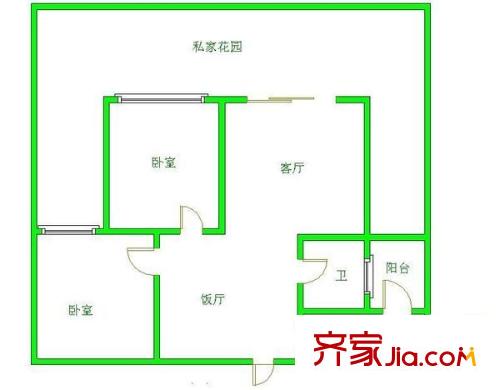 上層建筑 2室 戶型圖
