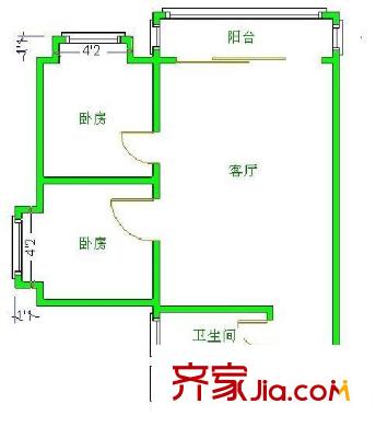 香格里拉花園戶型圖戶型圖 2室1廳1衛(wèi)1廚