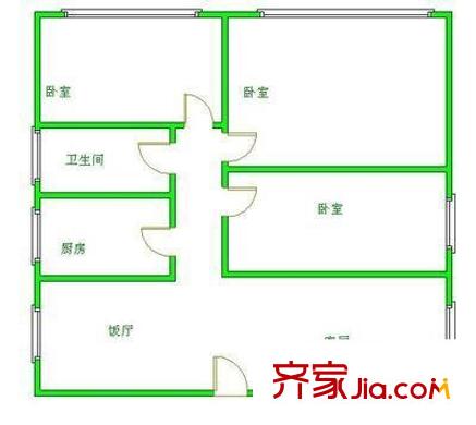 錦宏駿苑戶型圖戶型圖 3室2廳1衛(wèi)1廚