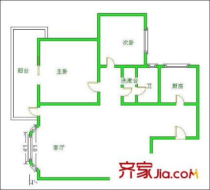 互盛佳苑 2室 戶型圖
