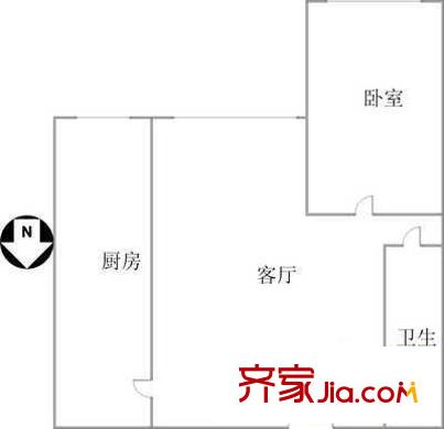 建欣苑三里户型图1室户型图 1室1厅1卫1厨