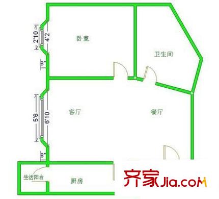 八里陽光 1室 戶型圖