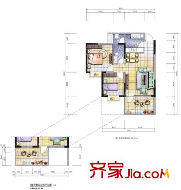 嘉美地戶型圖一期A2-CGF戶型 2室1廳1衛(wèi)1廚