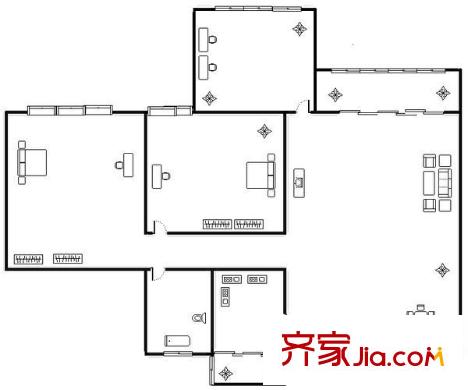 置信玉園清水灣戶型圖戶型圖 3室2廳1衛(wèi)1廚