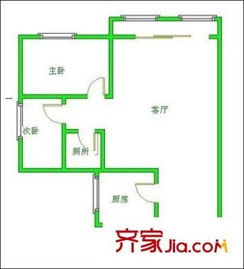 陽光金沙戶型圖戶型圖 2室1廳1衛(wèi)1廚