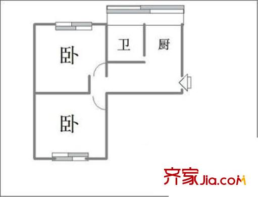 程庄路68号院户型图户型图 2室1卫1厨