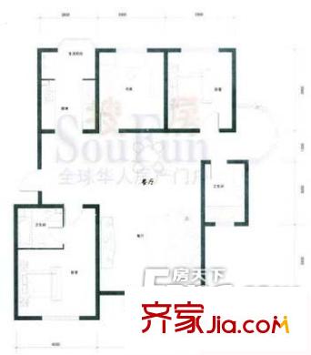 紫运园户型图户型图 3室2厅2卫1厨