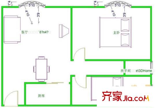 上層建筑 2室 戶型圖
