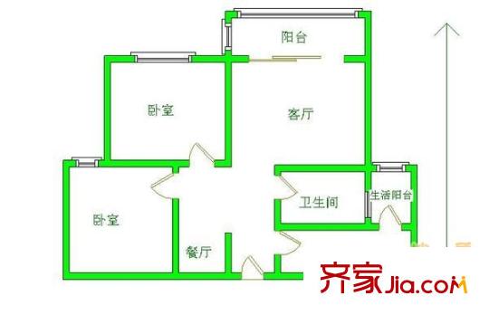 上層建筑 2室 戶型圖