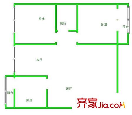 上層建筑 2室 戶型圖