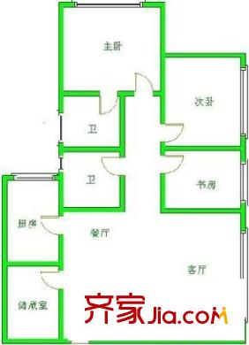 沙河新城戶型圖戶型圖 3室2廳2衛(wèi)1廚