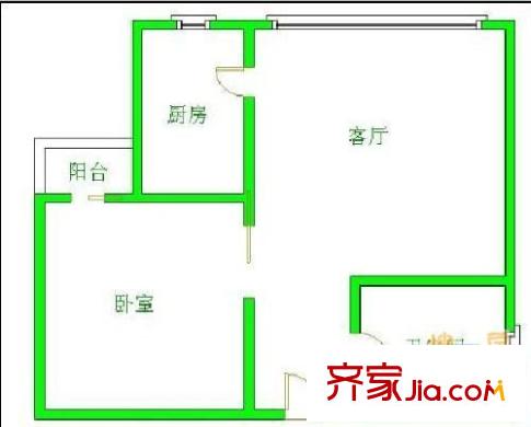 香格里拉花園 1室 戶型圖