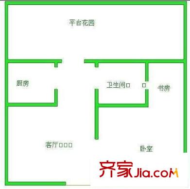 香格里拉花園 1室 戶型圖