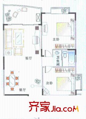 香格里拉花園戶型圖戶型圖 2室2廳1衛(wèi)1廚