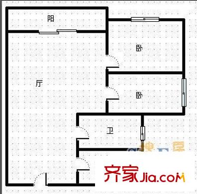 香格里拉花園戶型圖戶型圖 2室1廳1衛(wèi)