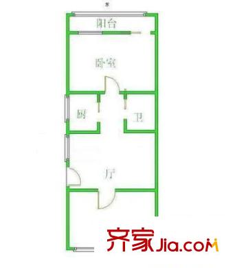 刘庄新村户型图户型图 2室1厅1卫1厨