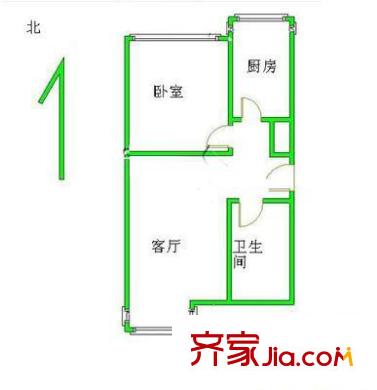 建欣苑三里户型图1室户型图 1室1厅1卫1厨