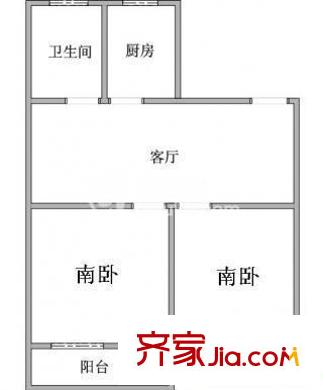 程庄路68号院户型图户型图 2室1厅1卫1厨