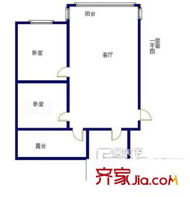 紫运园户型图户型图 2室1厅1卫1厨