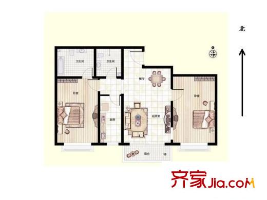 阳光好东东 2室 户型图