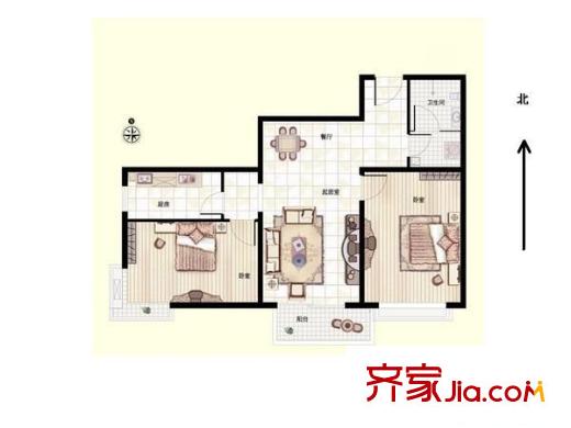阳光好东东 2室 户型图