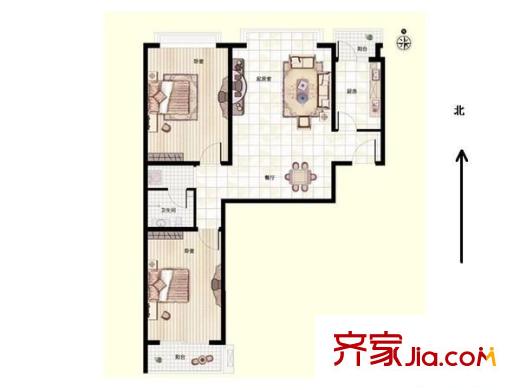 阳光好东东 2室 户型图